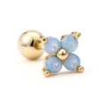 18K Gold Plated Blue Opal Look Stone