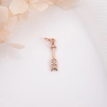 Colgante de flecha en oro rosa con circonitas para creación de joyas y accesorios - Colgante de Flecha Larga / Oro rosa