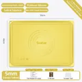 Lemon yellow 40x50cm platinum silicone kneading mat with scales and scraper tool - 5mm / 40x50cm / Yellow