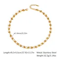 Detailed view of gold stainless steel knot link chain with size and weight specs - Knot Link Chain (YYN025125)