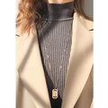 Rose gold vintage lucky heart necklace with double-layer Luck pendant on long chain - 70+5cm / Rose Gold Rectangle Style (M042)