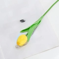 Single yellow artificial tulip flower with green stem for home decor arrangements - Tulip - Yellow