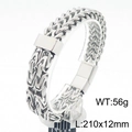 Pulsera de cadena emperador para hombre en acero inoxidable plata, 210x12mm y 56g - Color Acero (KB182963-KFC)
