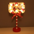 Christmas STOP sign LED wooden lamp with Merry Christmas greeting and snowman design - White Snowman