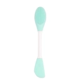 Dual-ended mint green silicone face mask brush with applicator and massager bristles - Cleansing/Knife Shape Light Green