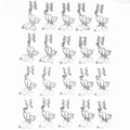 Set de 20 anillos para el cabello de mariposa en metal plateado de estilo minimalista - Plateado
