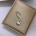 Gold musical note brooch with sparkling crystals and a teardrop pendant for women - Gold Musical Note (215)
