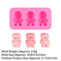 Pink silicone mold for standing teddy bear crafts and DIY handmade candle making - Standing Bear (B1126) / Pink