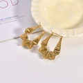 Goldene sternförmige geflochtene Creolen mit feinem Metalldrahtmuster für Damen - Stern-Gewebe-Stil (JXRH-7) / Gold