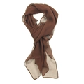 Elegant brown semi-transparent chiffon long scarf with lightweight textured fabric - Brown