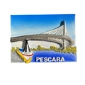3D resin fridge magnet of Pescara Italy featuring the Ponte del Mare bridge and sea - Pescara Bridge Italy