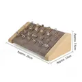 Solid wood ring display stand with grey velvet slots measuring 25x13x7.5cm - Horizontal Ring Holder / Coffee Velvet