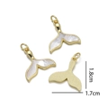 Golden whale tail pendant with white mother of pearl inlay for DIY jewelry making - Fish Tail Pendant