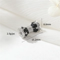 Connettore per gioielli a fiocco placcato oro 14k con zirconi, 8,8mm x 15,2mm - Palladio / Zircone Nero