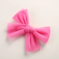 Detail shot of a bright pink mesh butterfly hair clip on a clean white background - 10.5*7.5 CM / Rose Red