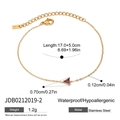 18k gold plated stainless steel bracelet with a triangular purple zircon gemstone - Gold Purple Triangle Gemstone Bracelet (JDB0212019-2)