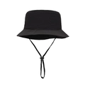 Leichter faltbarer schwarzer Anglerhut mit verstellbarem Kinnriemen für Sonnenschutz - 58cm / Schwarz