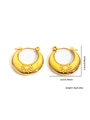 Detail view of golden crescent earrings with radial sunburst texture and size markings - Gold Sunburst Ornament Crescent Style (#0266)