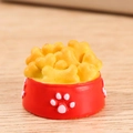 Mini bol de nourriture rouge en résine avec empreintes de pattes pour micro paysages - Batte de Nourriture Rouge