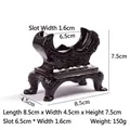 Carved wood-style display stand base with ornate relief for jewelry and small crafts - Ox Horn Bracelet Display Base