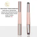 Pincel de labios de silicona y corrector 2 en 1 con tubo de aluminio de oro rosa - Bolsa OPP / Pincel de Labios de Silicona + Pincel para Base Impecable (Rosa)