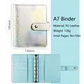 A7 light blue puzzle texture PU leather binder cover with holographic finish and six rings - Single Cover (No Insert) / Green