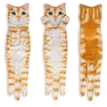 Detail of cute orange tabby cat hand towel showing secure snap button closure on cat paws - Orange Cat