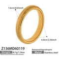 18k gold plated stainless steel spiral bangle featuring 1.6cm width and zircon inlay - 1.6cm Wide / Gold
