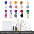 Kit infusore ad ago fai-da-te con 20 colori di lana e set completo di strumenti - 20 Colori 5g Lana + Borsa per Attrezzi