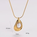 Détail du pendentif goutte avec perle, montrant les dimensions 25,5mm et le poids de 9g - Style Goutte d'Eau Irrégulière (Style 6)
