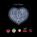 Heart-shaped silicone mold with strawberry and cherry patterns for DIY nail art - Heart Strawberry 10