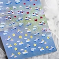 Impressionistische Seerosen-Nagelaufkleber mit buntem Blumenmuster in mattem Design - Monet Seerosen Ölgemälde-Stil (KX067)