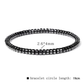 Men's vintage black hematite beaded stretch bracelet with 2.6x4mm beads and 19cm length - Dark Grey Flat Beads 2.6*4mm