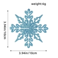 Blue glitter 10cm snowflake ornament for Christmas tree decoration weighting 6g - 12Pcs/Pack / Blue Style A