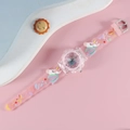 Kids quartz watch with pink translucent silicone strap and cute unicorn cartoon prints - Unicorn 2 / Pink