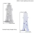 Detailed view of lighthouse silicone mold and product dimensions in inches and centimeters - Small Lighthouse Silicone Mold