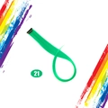 Long straight green hair extension clip-in piece made of synthetic fiber color 21 - Green (21)