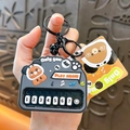 Porte-clés mini piano créatif thème panda, jouet anti-stress pour sacs et cadeaux - Pendentif Piano Panda / Noir