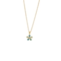 Collier doré avec pendentif fleur en émail coloré et chaîne en métal fine - Style de Fleur à Cinq Pétales(9#)