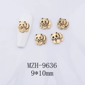 Detail of 9x10mm antique gold panda charms for DIY nail art and metal decoration - Panda Retro Gold Right Side Style (9636)