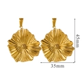 Orecchini a fiore dorati con trama radiale e dimensioni indicate di 45mm - Oro-Girasole G1