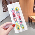 Kids hair ties set featuring colorful resin fruit and animal shapes for young girls - 3# Pineapple Carrot 10Pcs