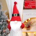 Santa Claus gnome curtain tieback made of red felt fabric for festive home decoration - Reindeer Style (006-C)