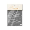 Dettaglio di adesivi per unghie bianchi con lettere maiuscole, minuscole e numeri per nail art - Stile Lettere Minuscole e Numeri (to 403) / Bianco