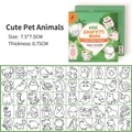 Mini green animal doodle book for kids with 50 unique coloring pages in square size - Cute Animals