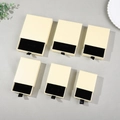 Beige drawer jewelry box with black velvet lining in various sizes for ring storage - 7*7*2.5CM / Beige Linen