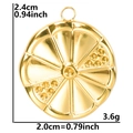18k gold plated stainless steel lemon slice pendant with size and weight dimensions - Gold