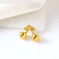 Ciondolo ciliegia 3D in acciaio inossidabile placcato oro 18K per gioielli e collane - Grande / Oro