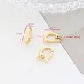 Macro shot of gold-plated jewelry clasps with cubic zirconia and closed jump rings - Style 6 Gold (Closed Ring/Lobster Clasp)