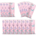 Pink butterfly and flower party gift bags with oval die-cut handles, set of multiple pieces - Gift Bags 10PCS